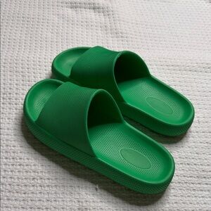 Green Slide Sandals